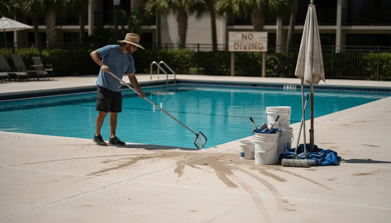 Commercial pool resurfacing: 20-year durability for Florida