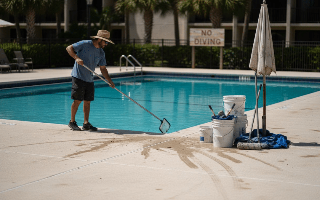 Commercial pool resurfacing: 20-year durability for Florida