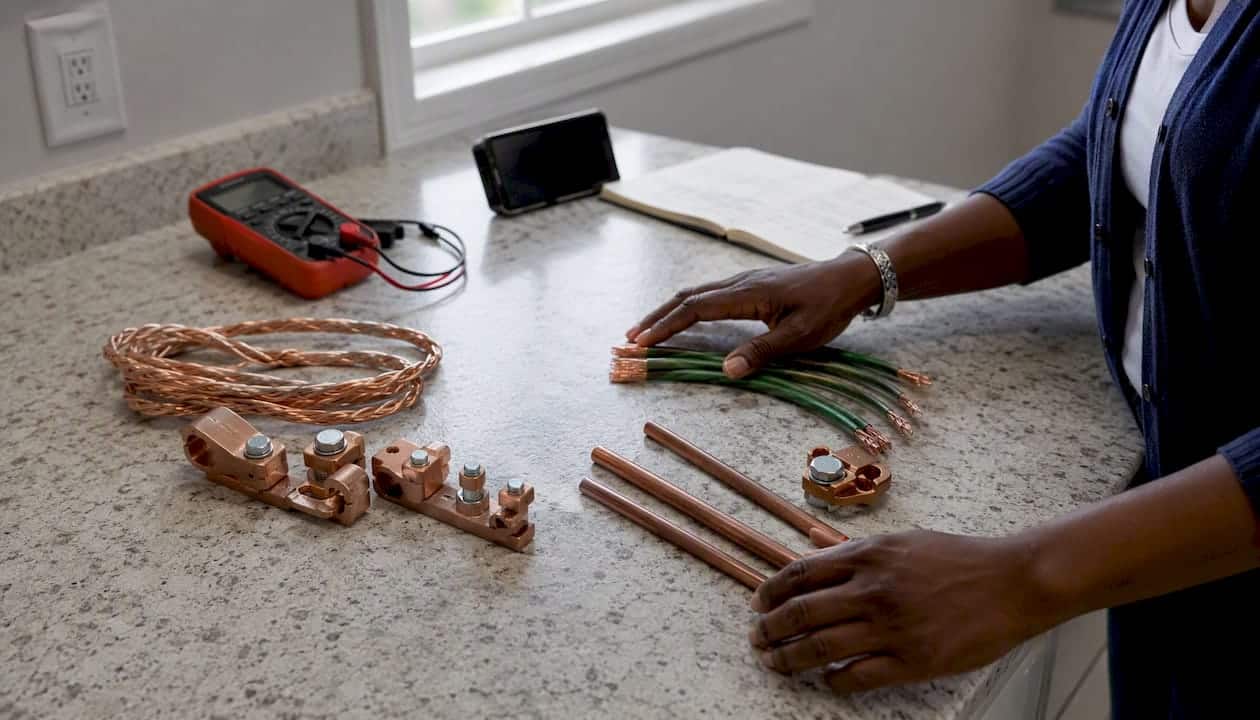 Hands contrasting pool bonding versus grounding components