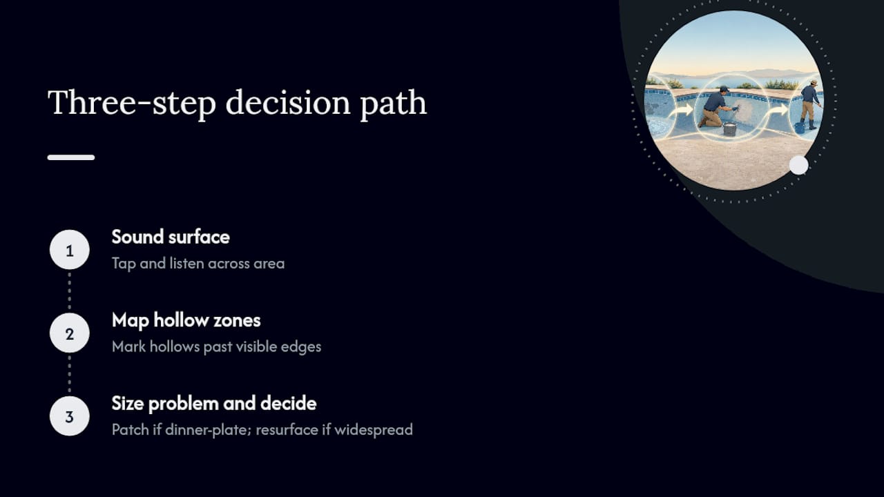Diagram of hollow spot repair decision steps